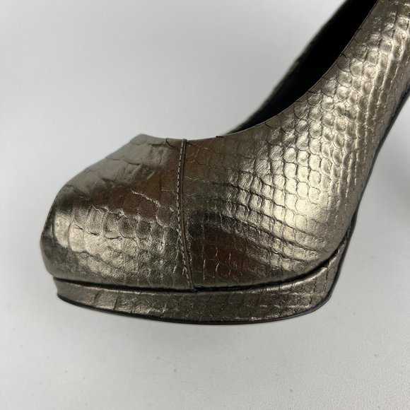 Giuseppe Zanotti NEW Womens Sharon Metallic Snake Platform Heels size 37 US 7 - Picture 9 of 16